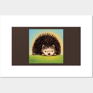 Cute Hedgehog Illustration Posters and Art